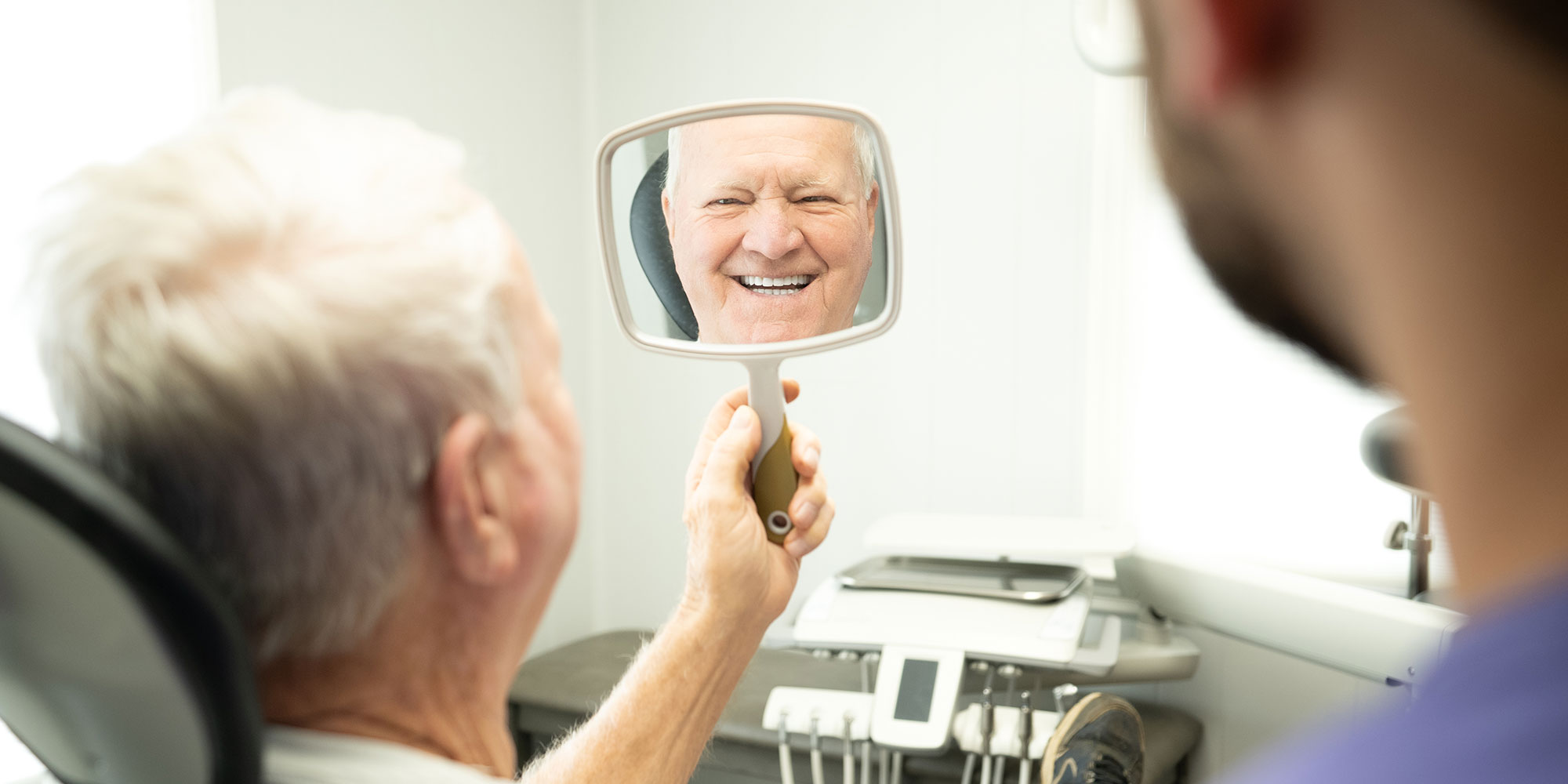 dude revealing his new smile